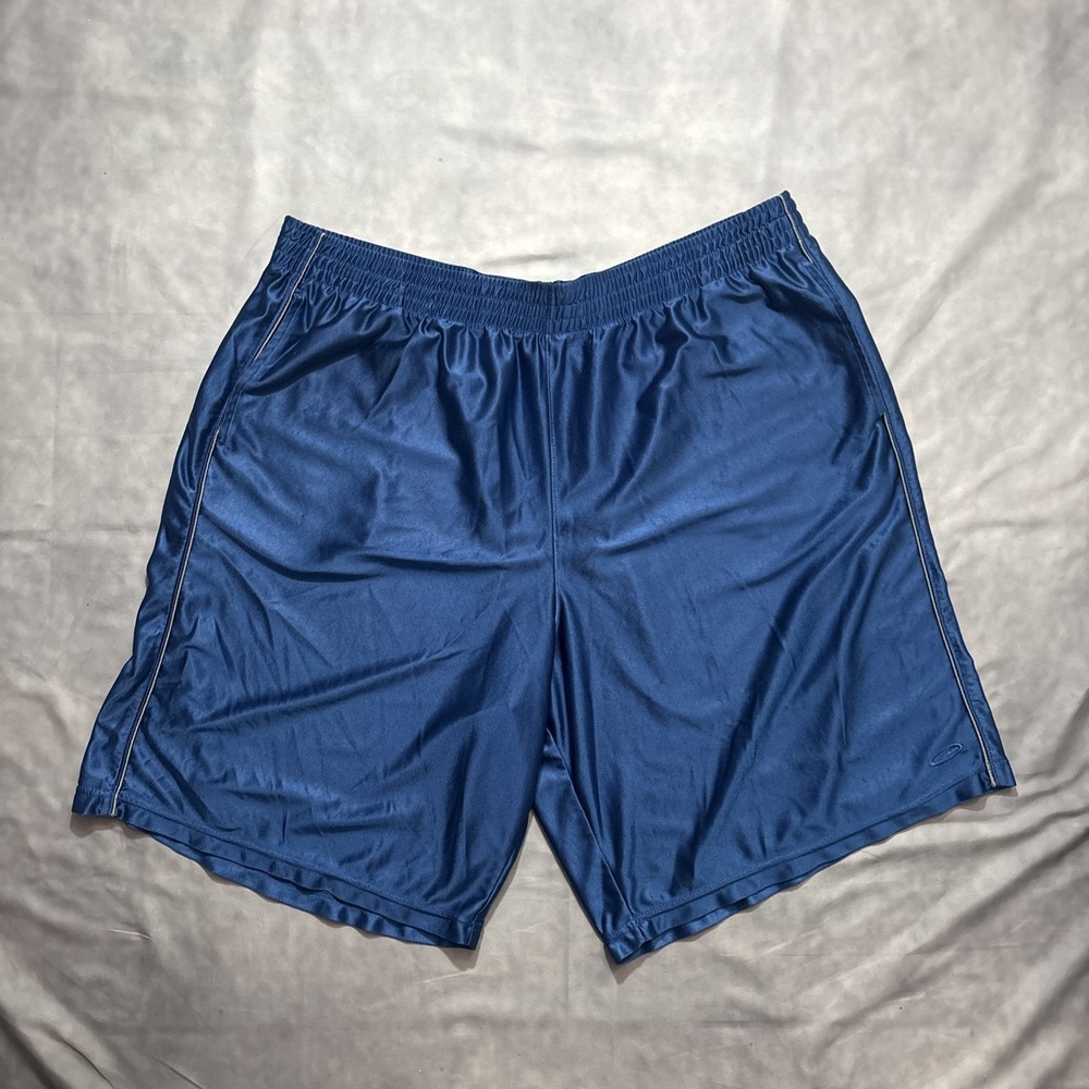 VTG Champion C9 Shorts Mens XXL Blue Basketball Dazzle Baggy Shiny Silky